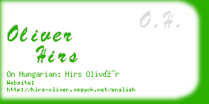 oliver hirs business card